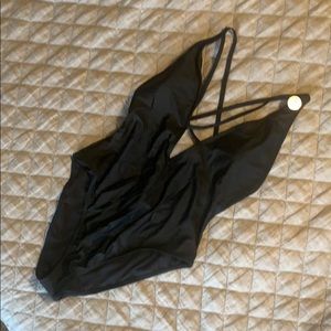 One Piece Black Strappy Swimsuit NWT